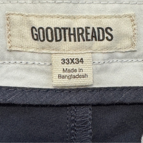 Goodthreads Men’s Skinny Chino Pants Navy 33x34 Cotton Stretch - Picture 5 of 9